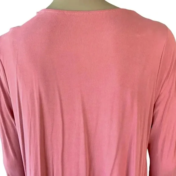 Mi ami Francescas Asymmetrical Embroidered Open Cardigan Tunic Sweater M Rose - Picture 10 of 16